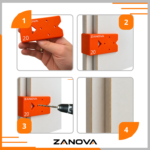 Przymiar do montażu blend z szablonem do zawiasów dystans 20 mm stolarski – zdjęcie 4
