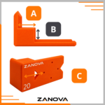 Przymiar do montażu blend z szablonem do zawiasów dystans 20 mm stolarski – zdjęcie 7